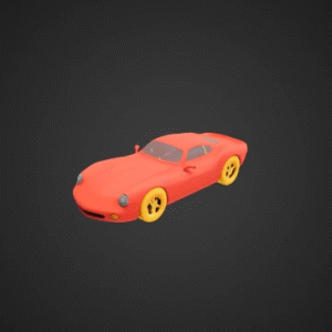 Cartoon-Style Retro Sports Car