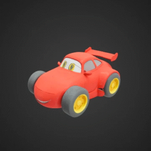 Whimsical Cartoon-Style Race Car