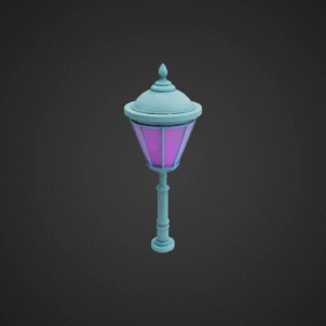 Cyberpunk Neon Street Lamp
