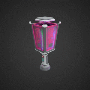 Cyberpunk Neon Street Lamp