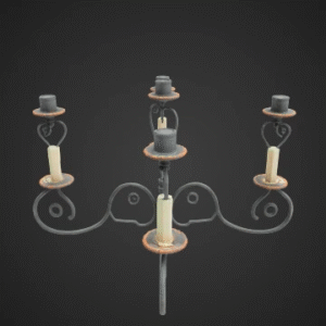 Antique Iron Candle Holder
