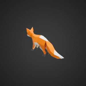 Playful Low-Poly Fox
