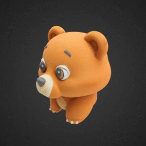 Friendly Low-Poly Bear