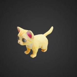 Adorable Low-Poly Kitten