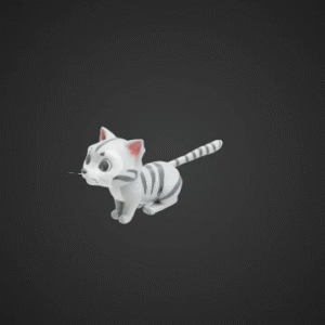 Joyful Low-Poly Cat