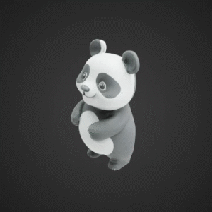 Playful Low-Poly Panda