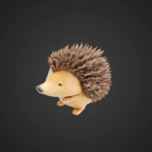 Cheerful Low-Poly Hedgehog